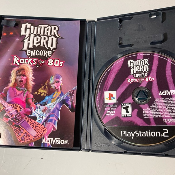 Guitar Hero Encore: Rocks the 80s (Sony PlayStation 2, 2007) & Guitar Hero 2 - Picture 3 of 4